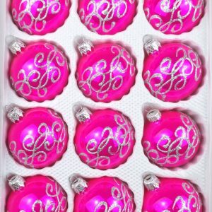 Hochglanz Pink Siberne Ornamente