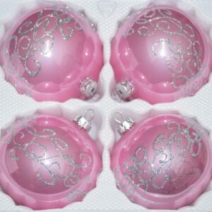 Hochglanz Rosa Silberne Ornamente