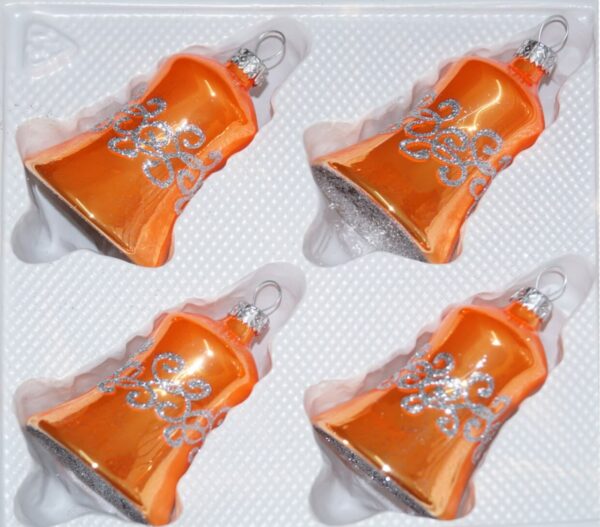 Hochglanz Orange Silberne Ornamente