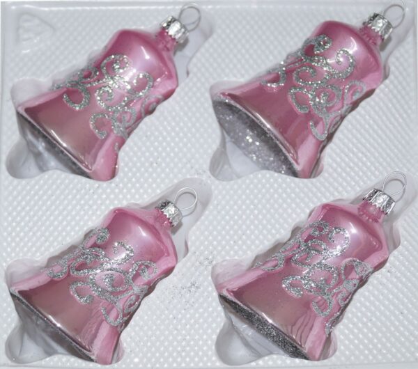 Hochglanz Rosa Silberne Ornamente