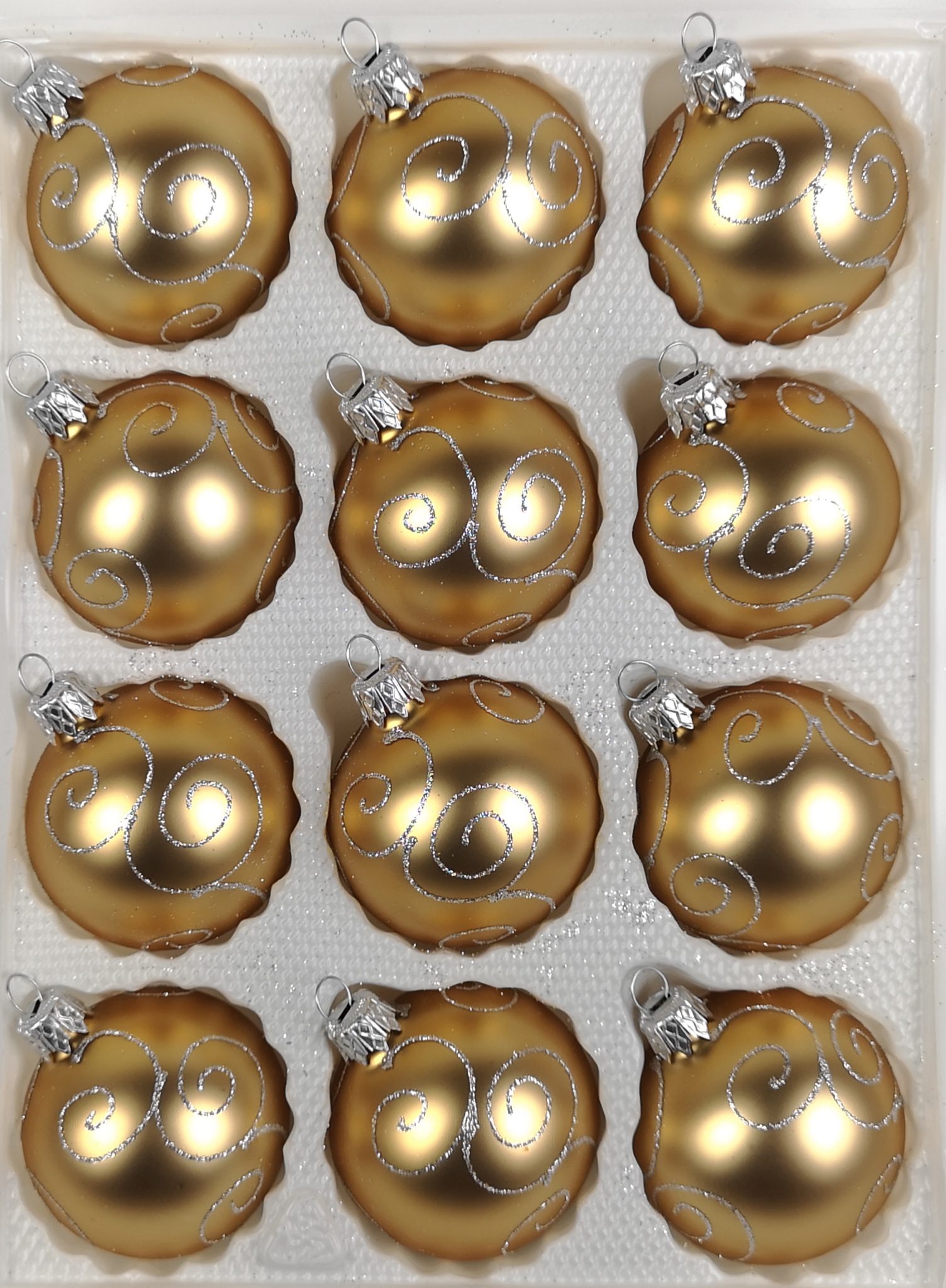 39 TLG Christbaumkugeln Weihnachtsschmuck-Christbaumschmuck NEU Glas-Weihnachtskugeln Set in Hochglanz Vintage Gold