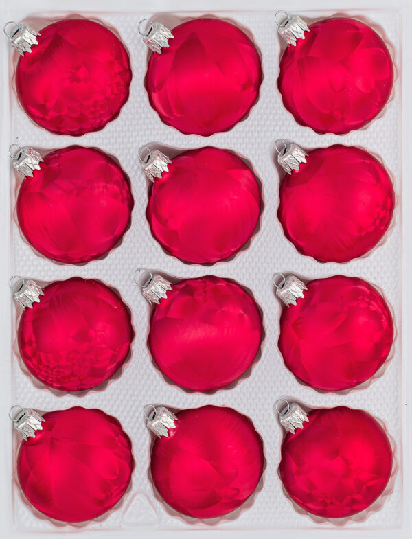 12 tlg. Glas-Weihnachtskugeln Christbaumkugeln Set in "Ice Rosa" Eislack