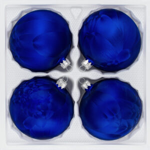 4 teiliges Christbaumkugeln Ice Royal Blau 8cm durchmesser Eislack Weihnachtskugeln Christmasballs Christmas baubles