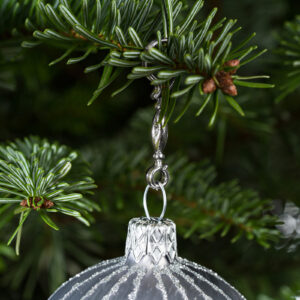 60 Stück Weihnachtskugeln Haken "Chrom Silber Candy" Aufhänger Christbaumkugel Anhänger