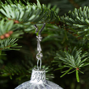 60 Stück Weihnachtskugeln Haken "Chrom Silber Stern" Aufhänger Christbaumkugel Anhänger