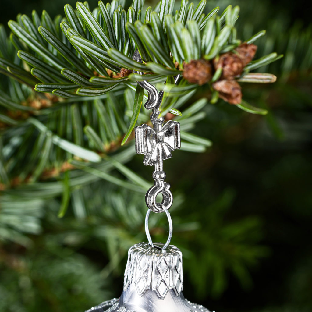 60 Stück Weihnachtskugeln Haken “Chrom Silberne Schleife” Aufhänger