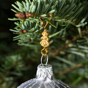 60 Stück Weihnachtskugeln Haken "Goldener Tannenbaum" Aufhänger Christbaumkugel Anhänger