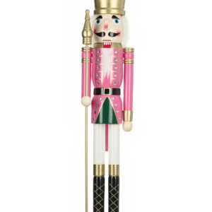 120cm Riesen Holz Nussknacker Mr.Pinki - Nuss Knacker Rosa Pink Weihnachtsdeko