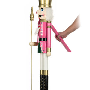 120cm Riesen Holz Nussknacker Mr.Pinki - Nuss Knacker Rosa Pink Weihnachtsdeko