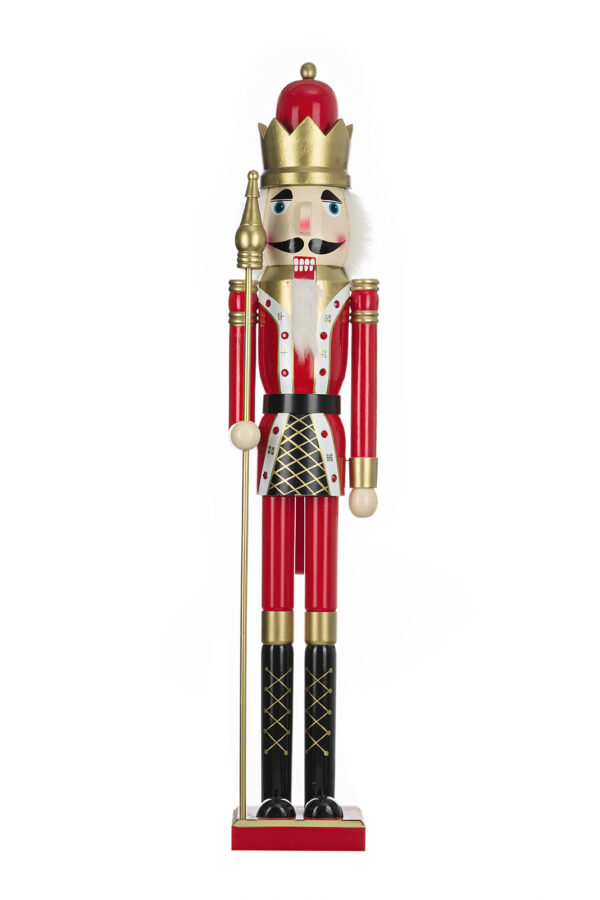 120cm Riesen Holz Nussknacker Mr.RotGold - Nuss Knacker Weihnachtsdeko